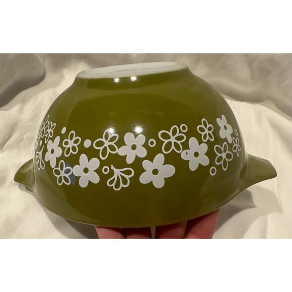 Vintage - Pyrex - 442 Green Spring Blossom Crazy Daisy 1 1/2 Quart Mixing Bowl - Picture 2 of 9